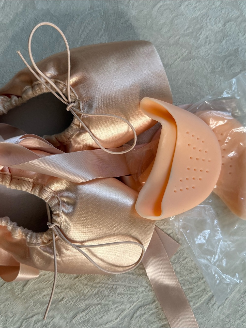 Satin Pointe Ballet Flats in Rose Gold - Picture 8 of 9